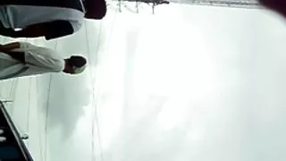 Boso milf zwarte jurk en zwarte string