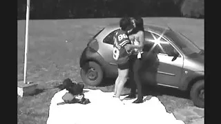 Zuster in de lage geneukt op security cam